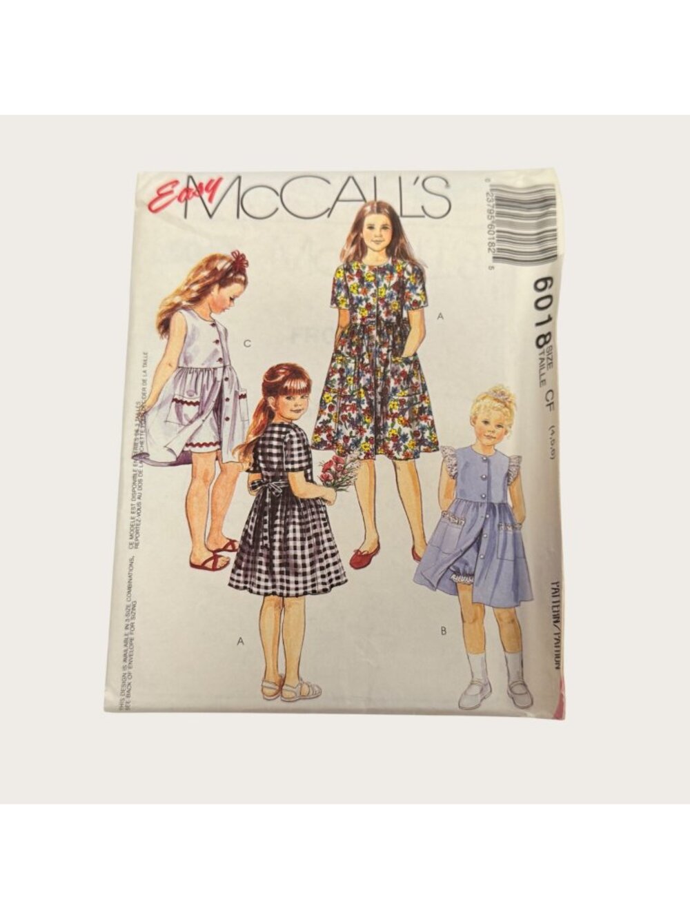 Vintage 1990s McCalls Sewing Pattern 6018 Girls Dress Shorts Bloomers Size 4-6
